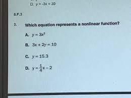 Which equation represents a nonlinear function? y=−85x+19.4 y = − − 8 5 x + 19.4 y-example-1