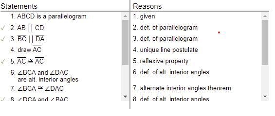 Please Help!! Given: ABCD is a parallelogram. Prove: AB is congruent to CD and BC-example-1