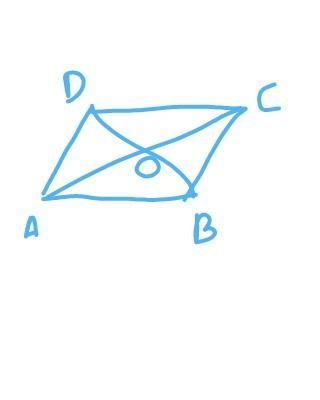 ABCD is a parallelogram with diagonals AC and BC intersecting O Prove that triangle-example-1