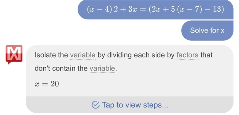 7. Solve (x-4)2 + 3x = (2x + 5)(x-7) – 13. = Give the exact answers in simplified-example-1