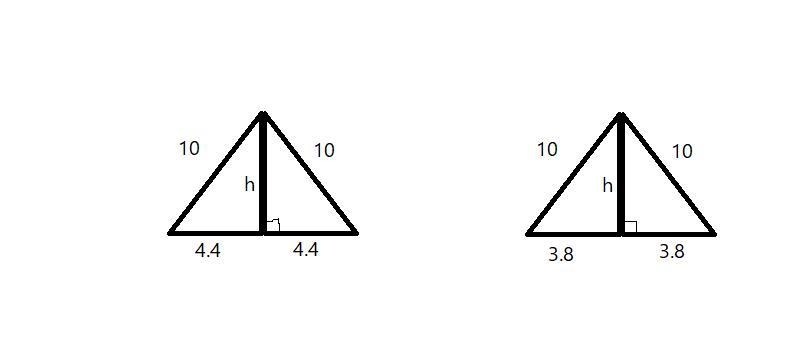 help please!! find the area of each triangle. round intermediate values to the nearest-example-1