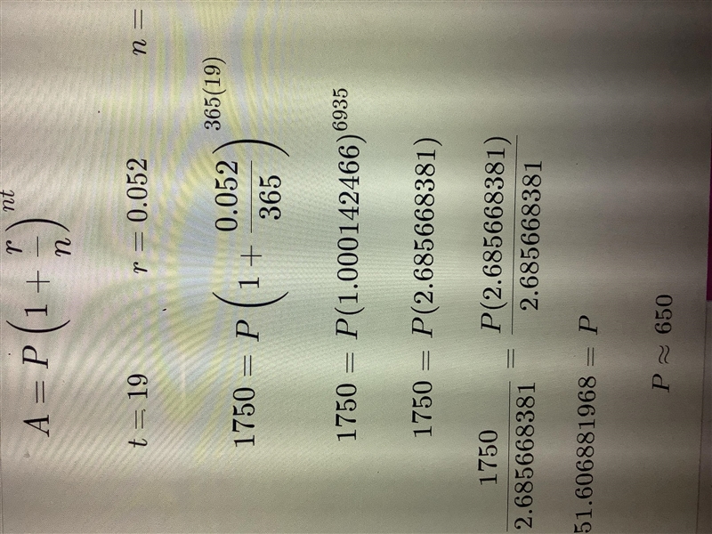 Damian is going to invest in an account paying an interest rate of 5.2% compounded-example-1