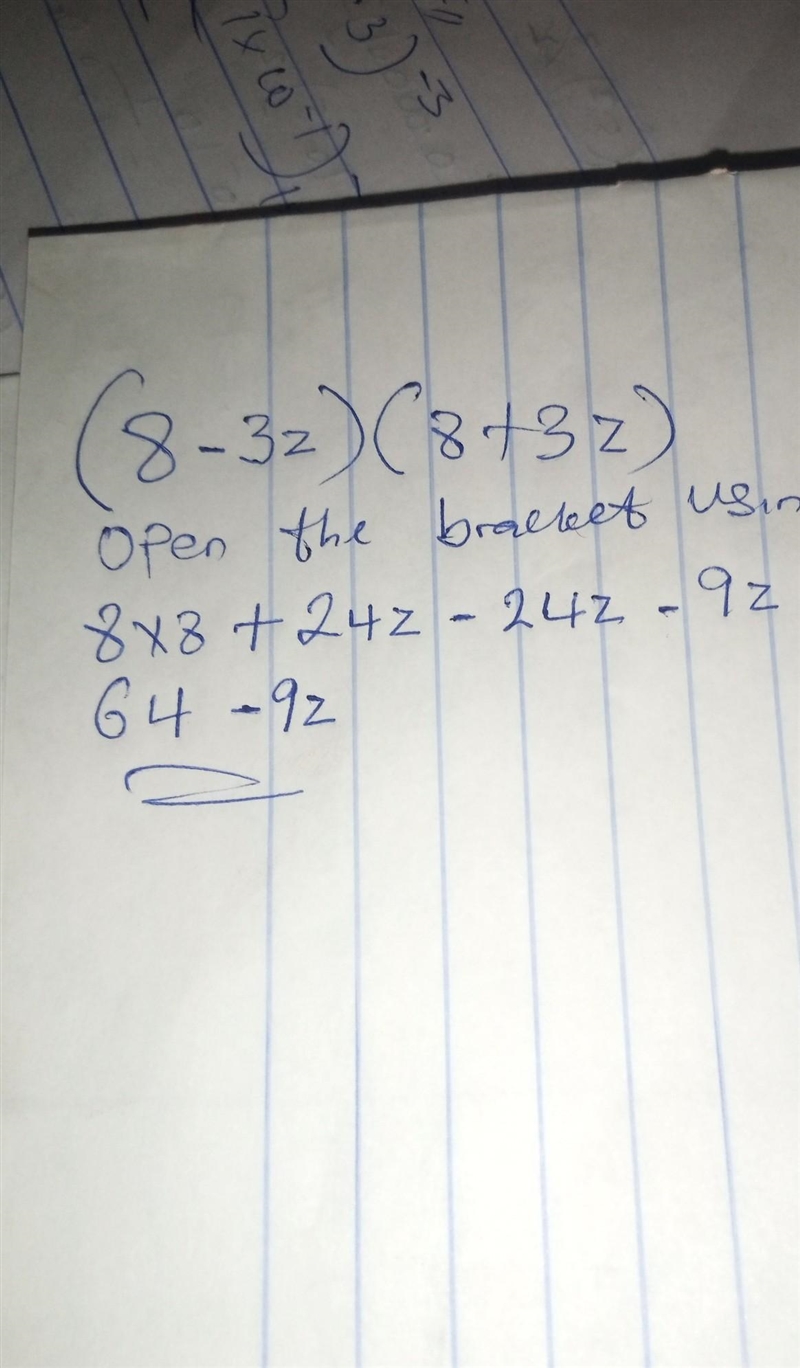 Find the product. (8-3z)(8+3z)-example-1