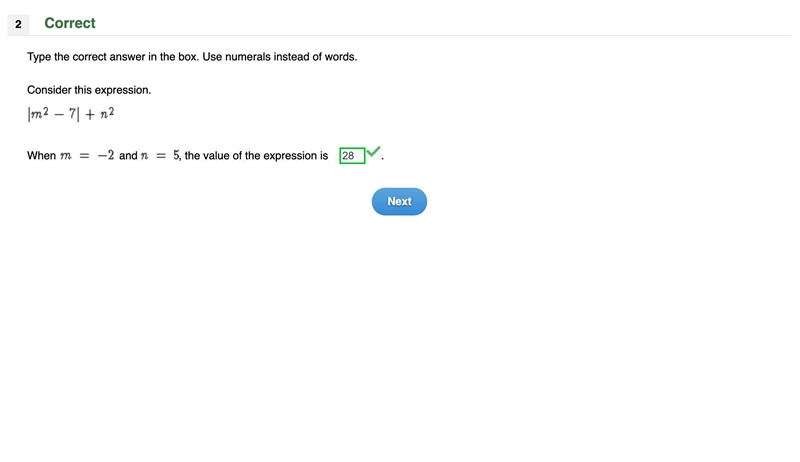 Type the correct answer in the box. Use numerals instead of words. Consider this expression-example-1