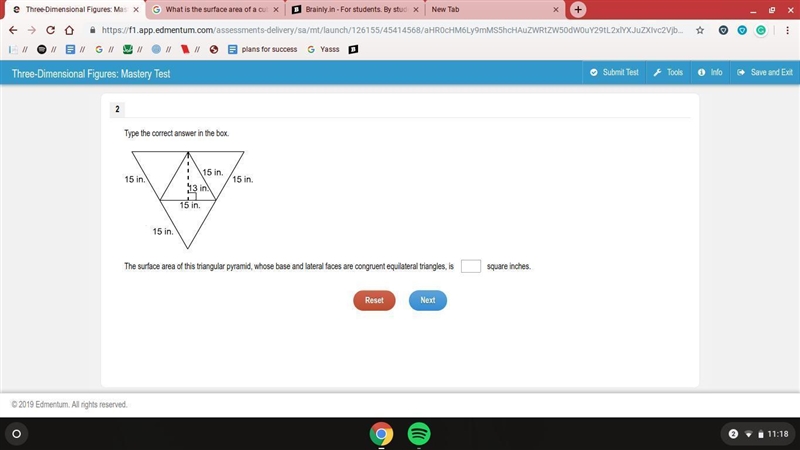 The surface area of this triangular pyramid whose bases and lateral faces are congruent-example-1