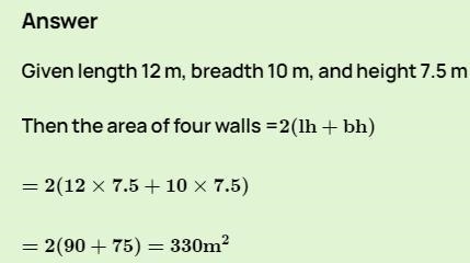 Find the area of four walls of a room (Assume that there are no doors or windows) if-example-1