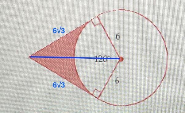 Find the area of the shaded portion. 6 120-example-1