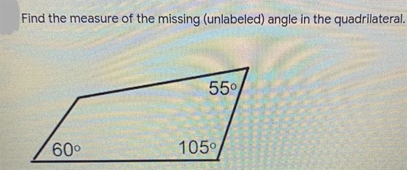 Find the measure of unlabeled angle in the quadrilateral-example-1