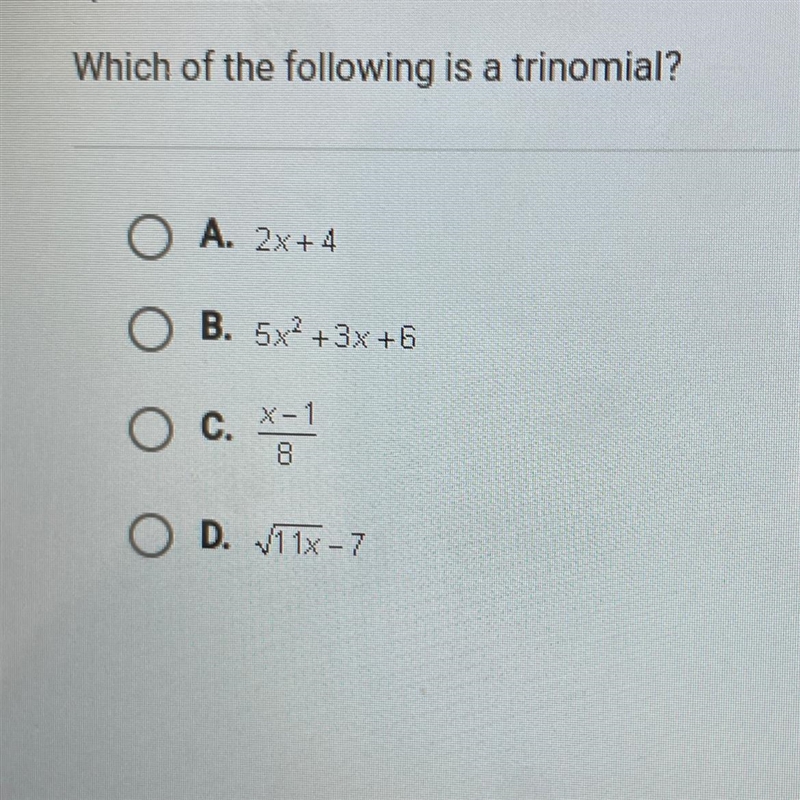 Which of the following is a tinomial-example-1