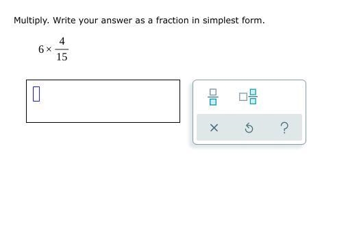 Multiply. Write your answer as a fraction in simplest form.-example-1