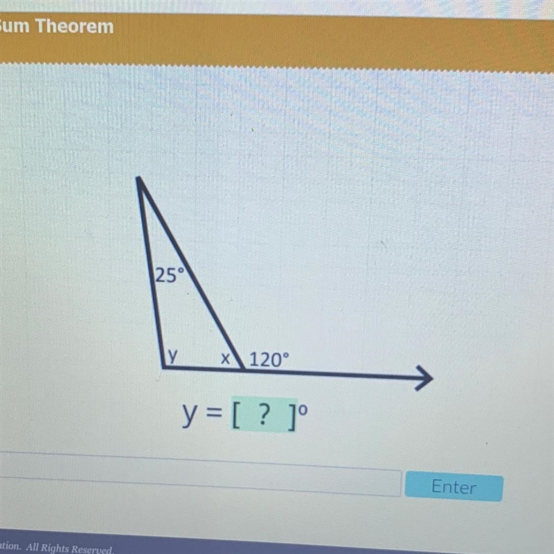 25° У x 120° y = [ ? ] Enter-example-1