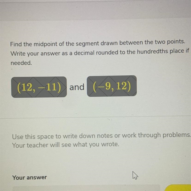 Find the Midpoint of the segment drawn between the two points-example-1