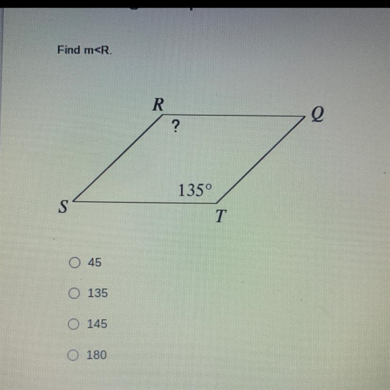 Find m A.45 B.135 C.145 D.180 Please help now please!!!!!!-example-1