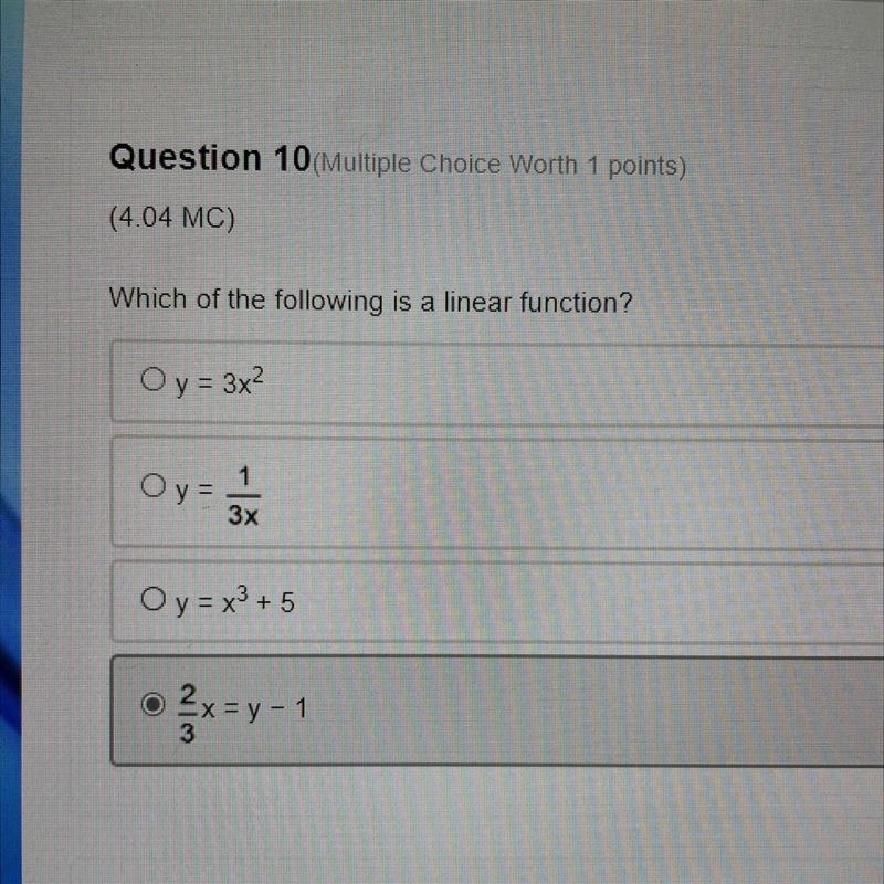 Question 10 Multiple Choice Worth 1 points) (4.04 MC) Which of the following is a-example-1