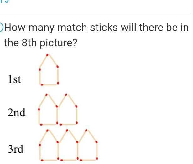 How many match sticks will be in the 8th picture?​-example-1