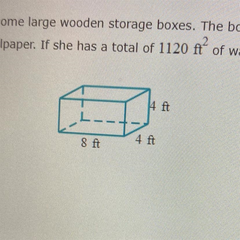 HELP ASAP Jessica is going to build some large wooden storage boxes, The boxes are-example-1