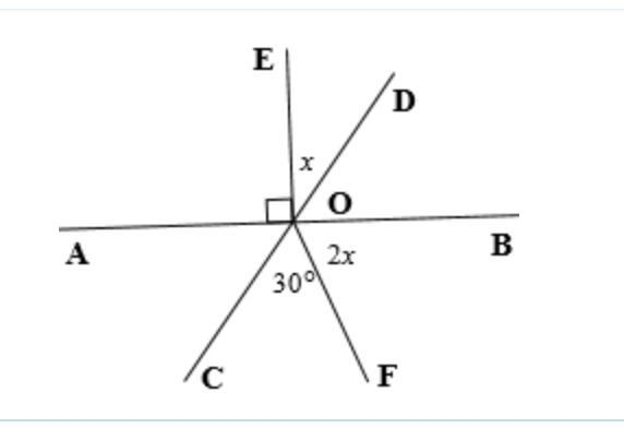 The following figures are not drawn to scale but AB and CD are straight lines. Find-example-1