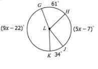 PLEASE DON'T IGNORE (geometry) Find X and arc KGH-example-1