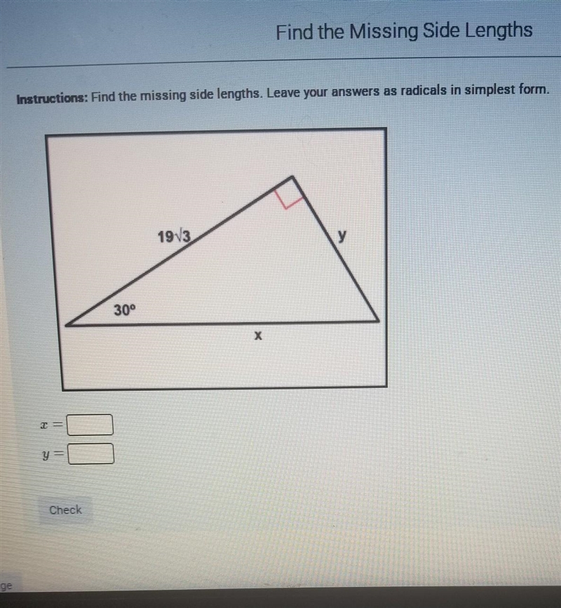 Find the missing side lengths​-example-1