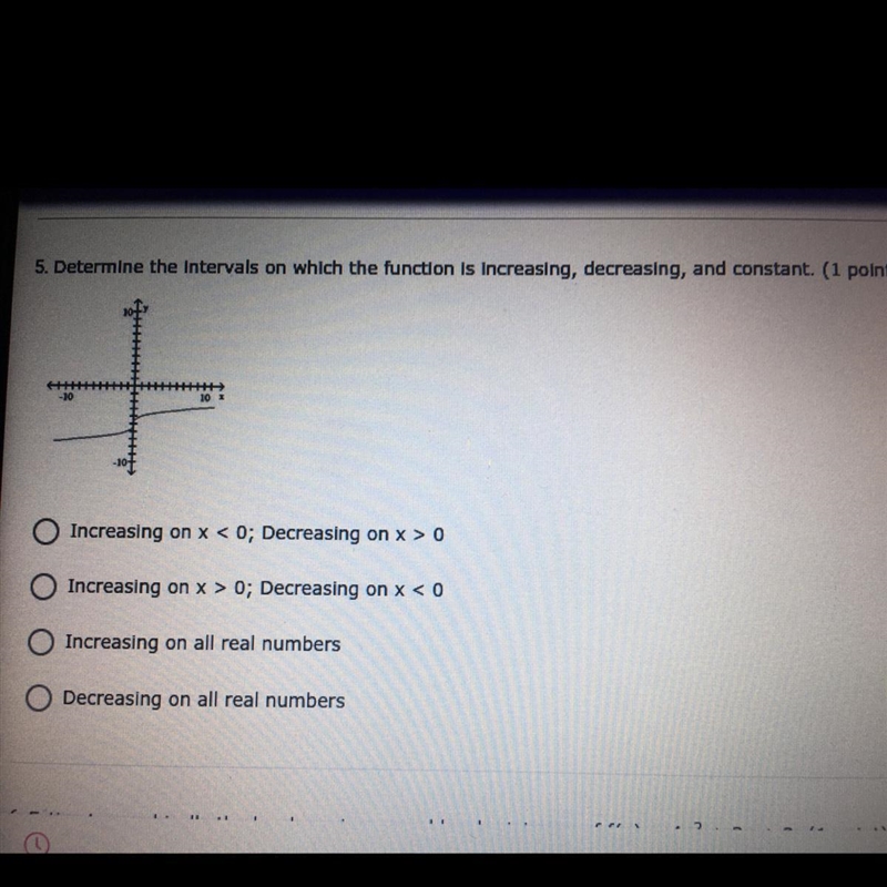 Please Help!!! Determine the intervals on which the function is increasing, decreasing-example-1