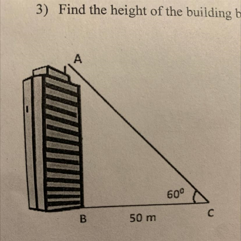 Find the height of the building below by using your knowledge of trigonometry.-example-1