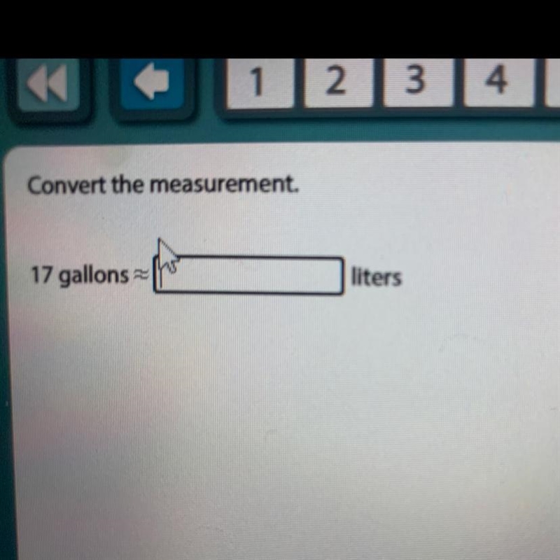 17 gallons = ? liters-example-1