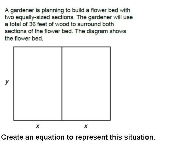 A gardener is planning to build a flower bed with two equally-sized sections. The-example-1