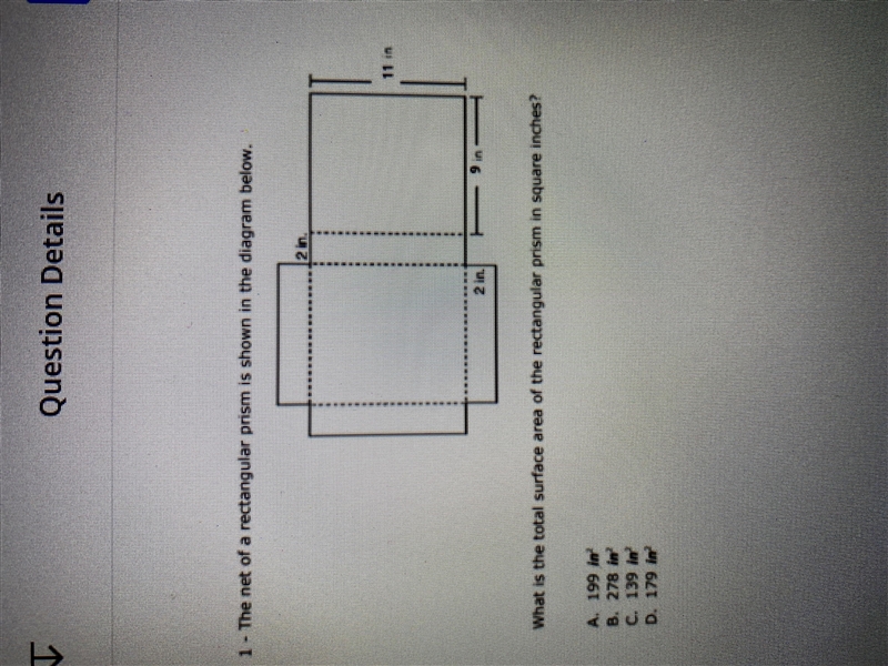 The net of a rectangular prism as shown in the diagram below what is the total surface-example-1