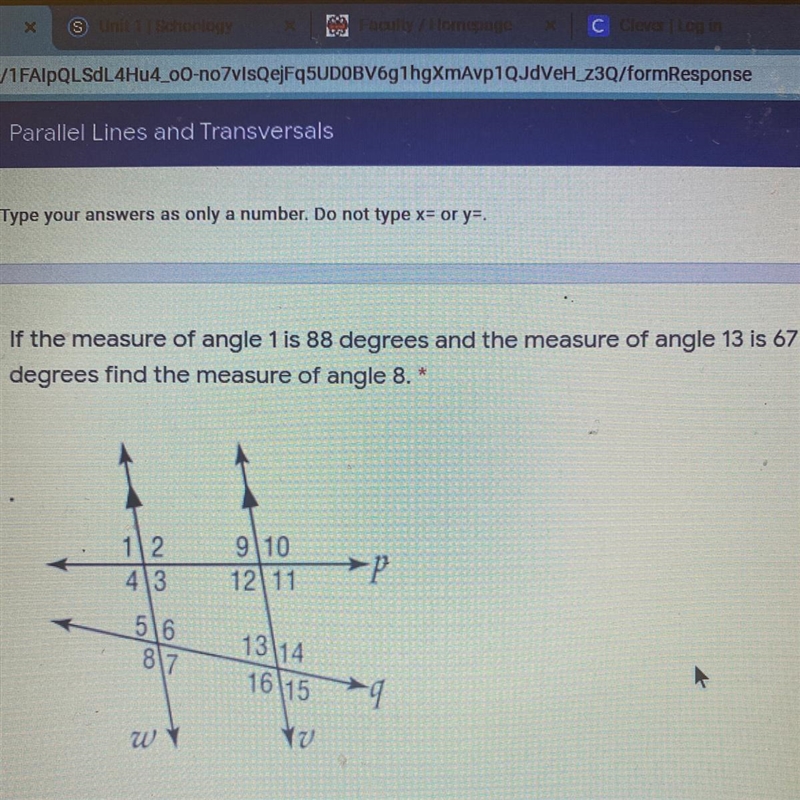 If the measure of angle 1 is 88 degrees and the measure of angle 13 is 67 degrees-example-1