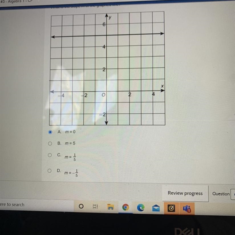 What is the slope m of the graphed line? Ny-example-1