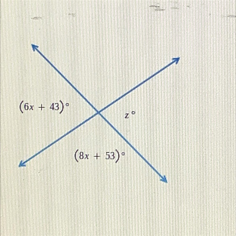 Given in the figure below, find the values of X and Z.-example-1