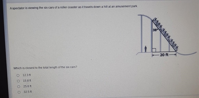 a spectre is viewing the six cars of a roller coaster as it travels down a hill at-example-1