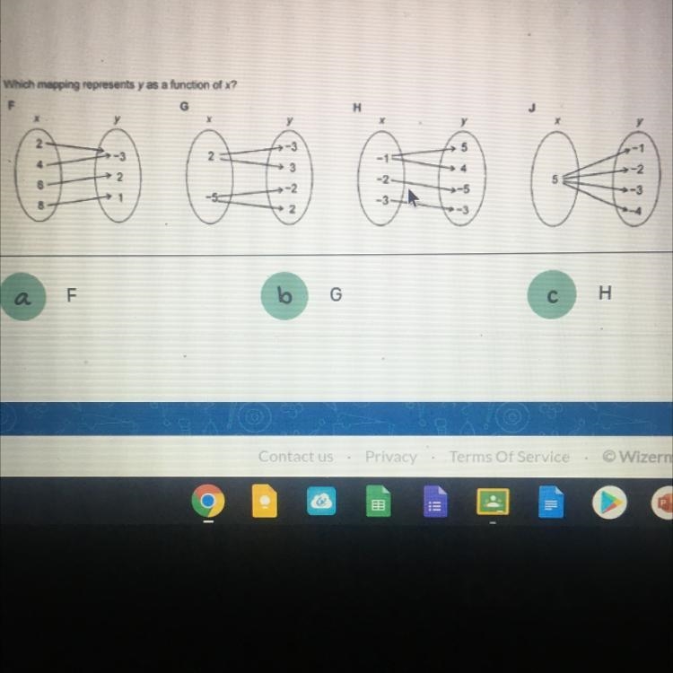 Which mapping represents y as a function?-example-1