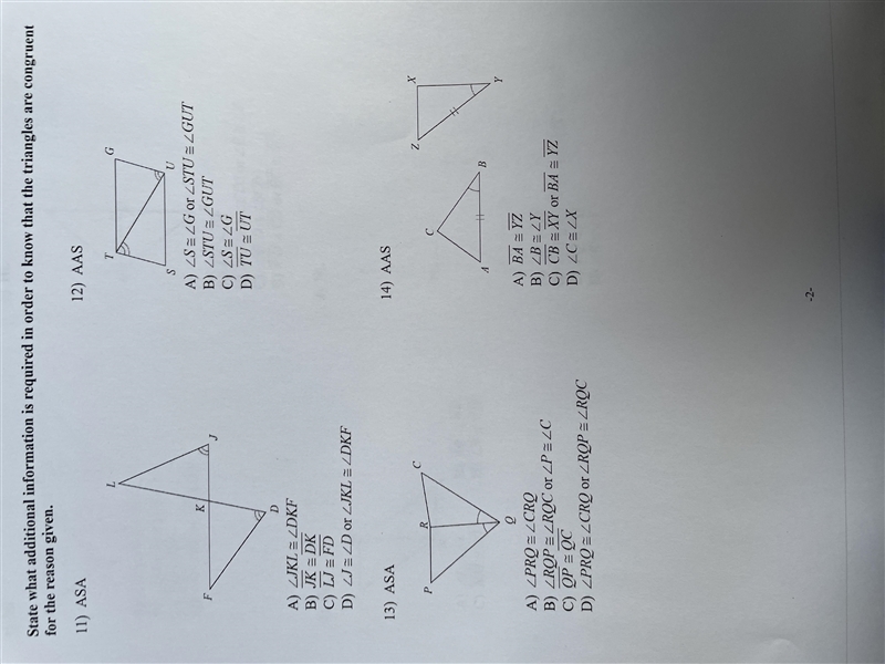 Solve for congruent triangles-example-1