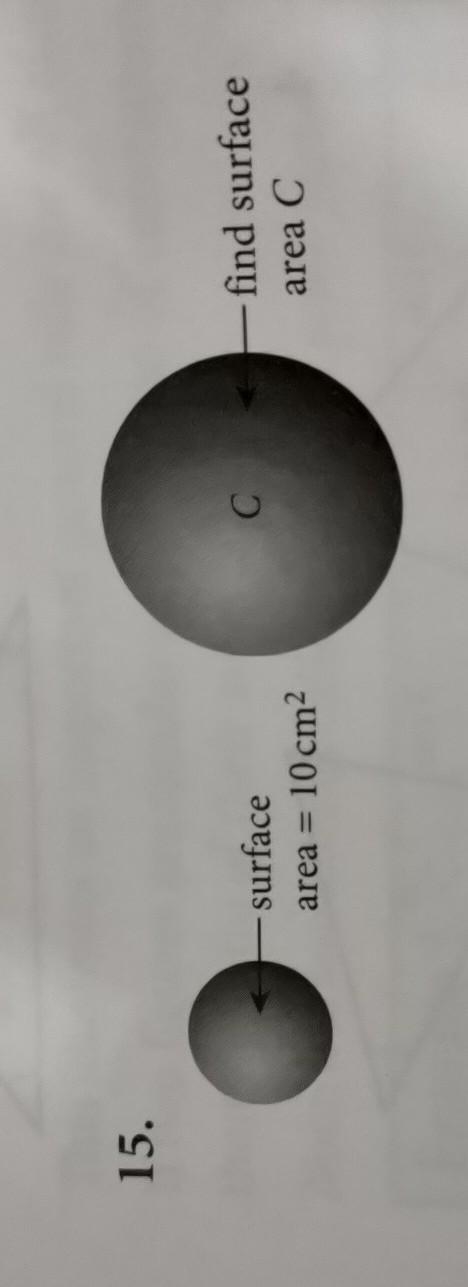 The radius of the large sphere is twice the radius of the small sphere.​-example-1