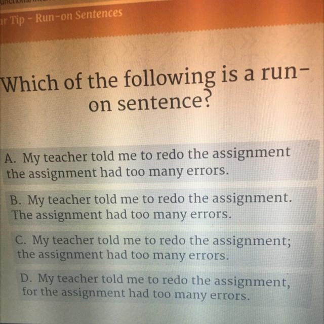 Which of the following is a run on sentence-example-1