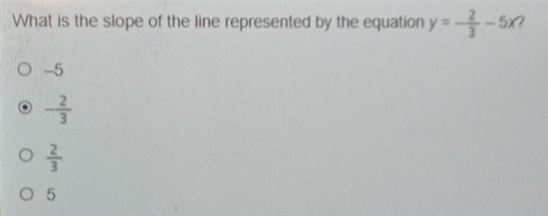 What is the slope of the line represented​-example-1