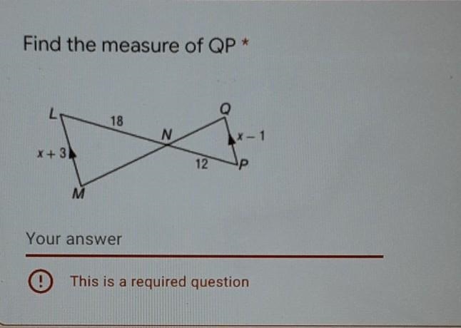 Find the measure of QP PLEASE SHOW WORK​-example-1