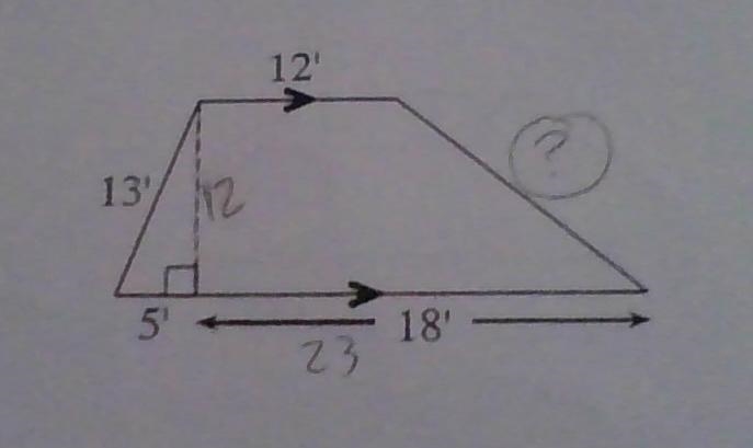 How do you solve for the missing side of the trapezoid. What is the missing side? I-example-1