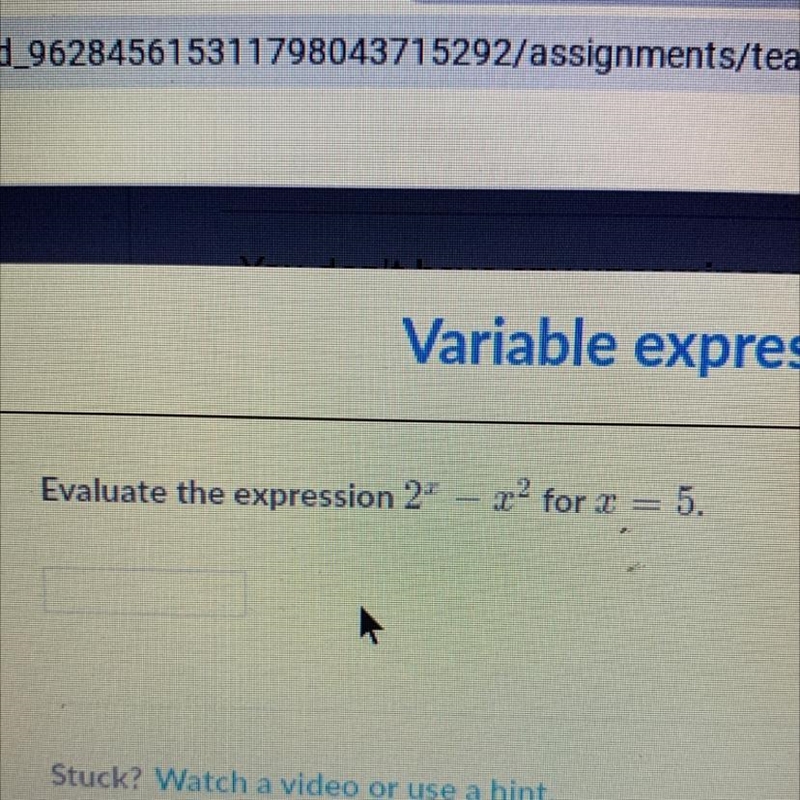 Evaluate the expression 2x -x2for x =5-example-1