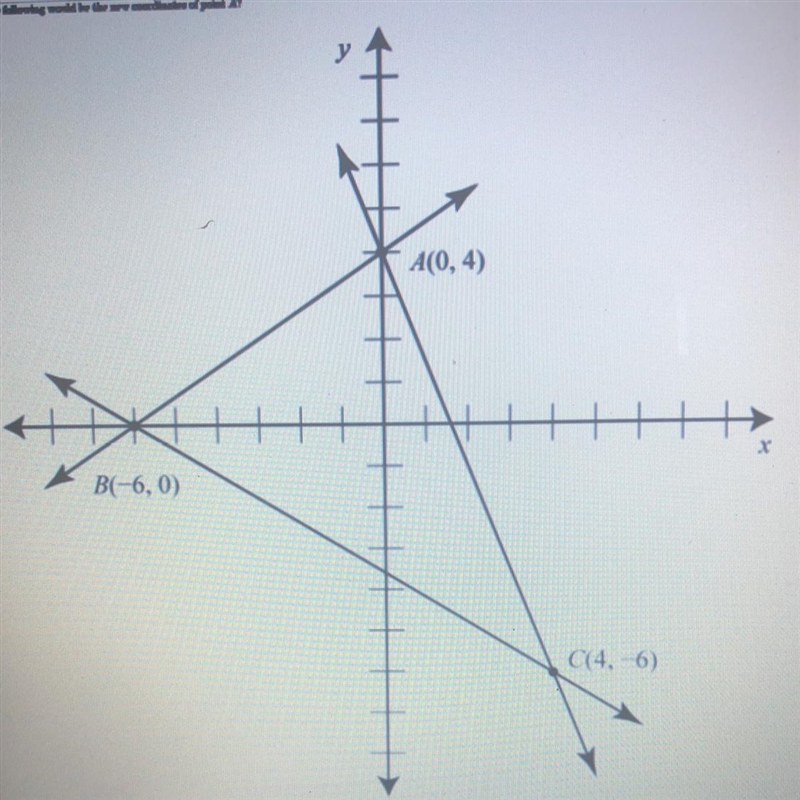 If △ABC is translated down nine unit(s) and to the right two unit(s), which of the-example-1