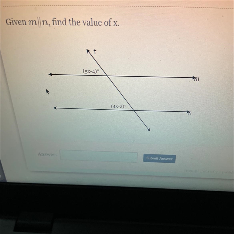 Given m||n, find the value of x.-example-1