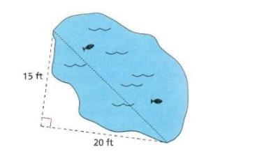 You swam the length of the pond shown below. How far did you swim? If necessary, round-example-1