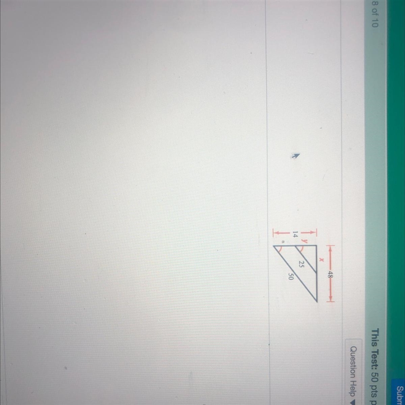 X= Y= The polygons to the right are similar. Find the value of each variable-example-1