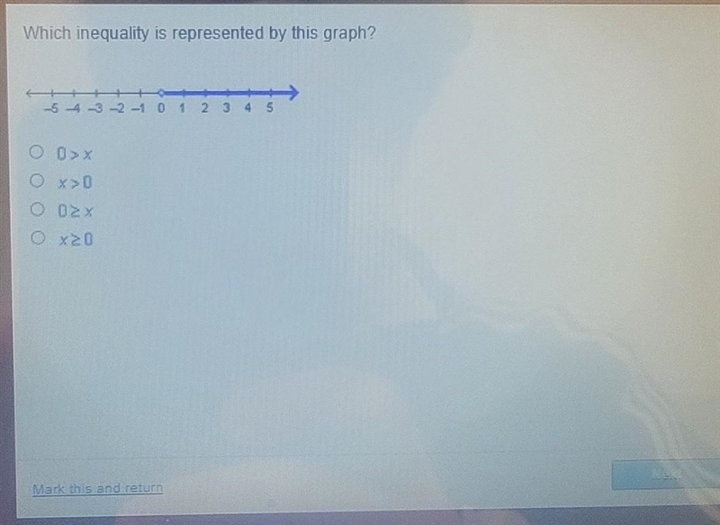 Which inequality is represented by this graph? ​-example-1