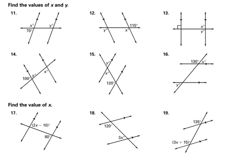 Solve for x and y using the given angles-example-1