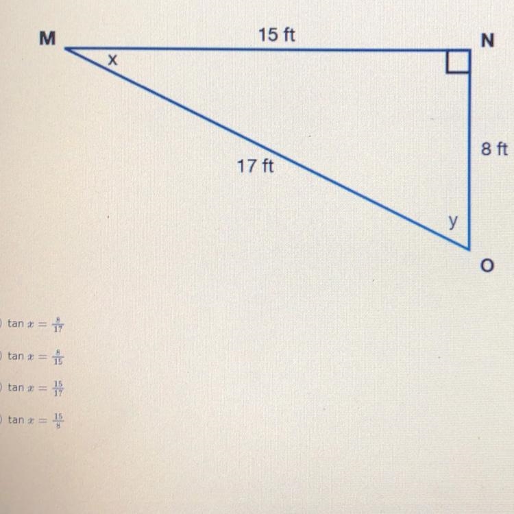 What is the tangent ratio of angle x?-example-1