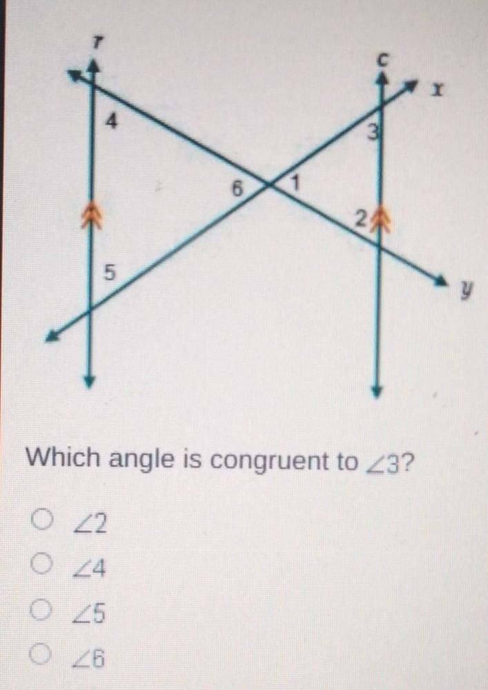 Line r is parallel to line c.​-example-1