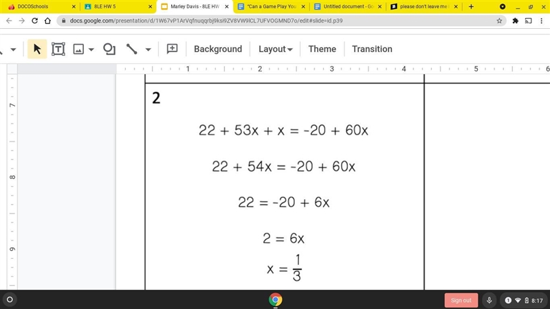 Find the mistake and show the correct steps and solution-example-1