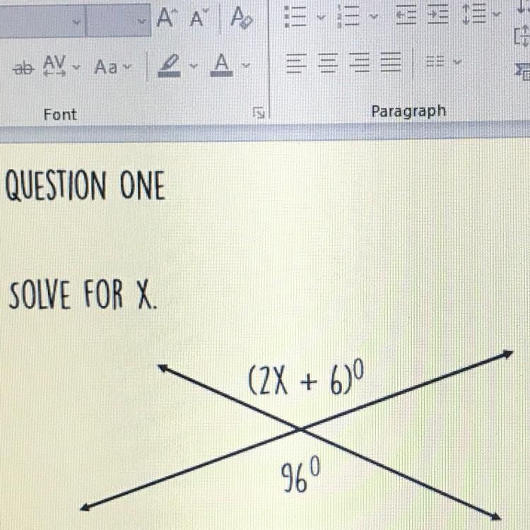 Answer choices: X=96 X=45 X=39-example-1